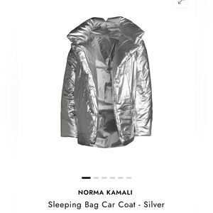 Norma Kamali Sleeping Bag Car Coat Silver - NWOT